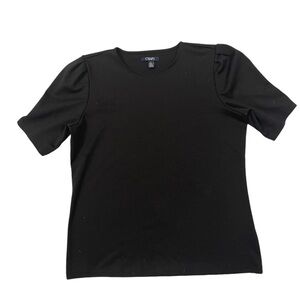 Chaos Black Short Sleeve Rouched Shoulders
